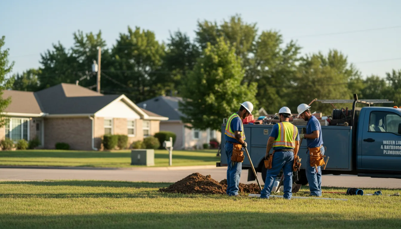 Residential water line and bathroom plumbing service in Lansford, PA